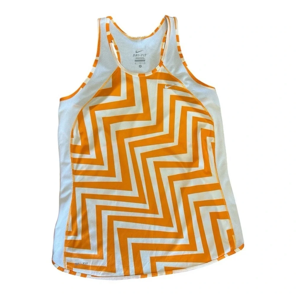 Nike Orange and White Dri-Fit Tank Top